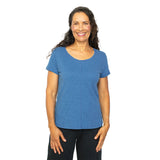 Textured Cover-Stitch Cotton Tee in Twilight - 27524-TWLT