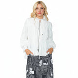 Tiered Zip Front Jacket in White - 1395J-WHT
