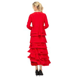 Tiered Peplum Top in Red - 7233T-RD