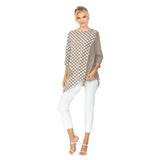 Mixed Polka Dot Tunic - C1062T-BRN