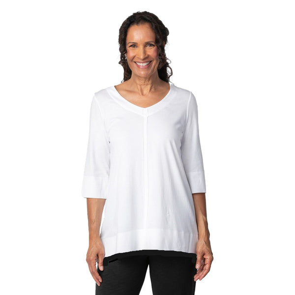 Habitat V-Neck Tunic Top in White - 74035 - WT - Size XS Only!