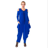 Royal Blue Cold-Shoulder Jumpsuit - 4502JS-BLU