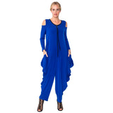 Royal Blue Cold-Shoulder Jumpsuit - 4502JS-BLU
