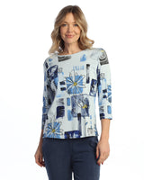 "Lily" Abstract Print Top - 14-1809