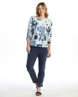 "Lily" Abstract Print Top - 14-1809