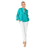 Textured Asymmetric Jacket in Teal - 6288J-TL - Size XXL Only!