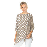 Mixed Polka Dot Tunic - C1062T-BRN