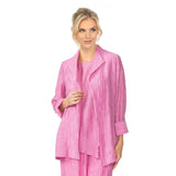 Textured Stripe Easy Open Front Jacket in Orchid - 6831J-ORC