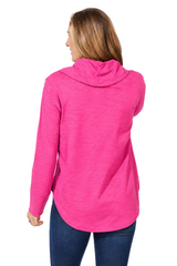 Soft Cotton Draped Cowl Neck Tunic - 10036