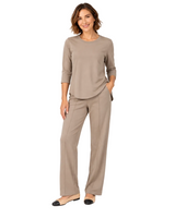 Soft Knit Pant Set in Taupe - ZIASET-TP