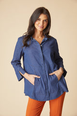 High-Low Easy Cotton Shirt - 15519