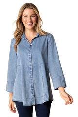 High-Low Easy Cotton Shirt - 15519