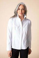 Knit Mix Hidden Placket Shirt - 15601