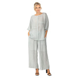 Mixed Direction Stripe Cocoon Top in Silver - 6814T-SLV
