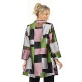 Geometric Patchwork Open Front Jacket - 7517J