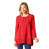 Mixed Direction Ribbed Tunic Top - 16086