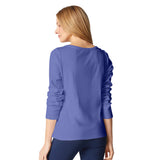 Soft Micro-Rib V Neck Cotton Tee - 16451