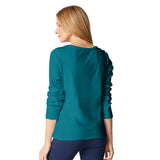 Soft Micro-Rib V Neck Cotton Tee - 16451