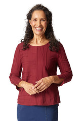 Textured Button Back Top - 16545