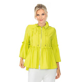 Peplum Zip-Front Jacket in Acid - 4646J-ACD - Sizes M & XL Only!