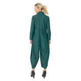 Zip-Front High Neck Jumpsuit in Green - 3297JS-GN