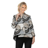 Asymmetric Metallic Brocade Jacket - 7762J