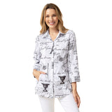Vintage Parisian Print Pocket Shirt - 15719 - Size XS Only!