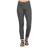 Denim Knit Stretch Ankle Pant w/Back Pockets in Charcoal - FC105-CHRC