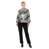 Asymmetric Metallic Brocade Jacket - 7762J