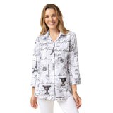 Vintage Parisian Print Pocket Shirt - 15719 - Size XS Only!