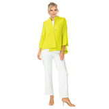 Floral Embroidered One-Button Jacket in Lime - 7268J-LM - Size S