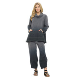 Dip-Dye Pull-On Pant in Charcoal/Black - FT4067-CBK