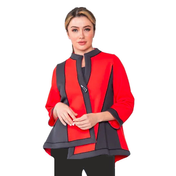 IC Collection Colorblock Merrow Jacket in Red - 4990J-RD