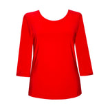 Solid Round Neck Top in Red - PH-L-RD