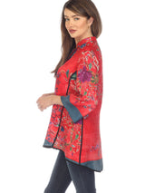 Radiant Charm Red Floral Blouse - 2030QRCR
