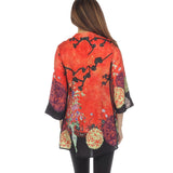 Japanese Art Inspired Hi-Low Blouse in Red Multi - 2030LMTS