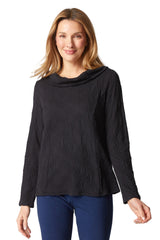 Textured Cowl-Neck Knit Top - 20716