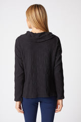 Textured Cowl-Neck Knit Top - 20716