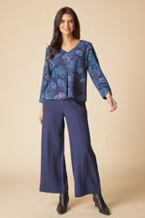 Leaves Inverted Pleat Top - 21002
