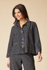 Crinkle Crepe Leaves Luna Jacket - 21048