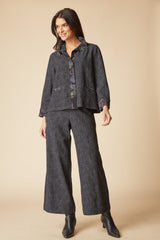 Habitat Crinkle Crepe Leaves Luna Jacket - BLACK - image 3