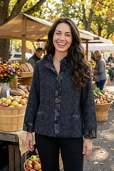 Crinkle Crepe Leaves Luna Jacket - 21048
