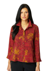 Woodblock Flounce Top - 21422