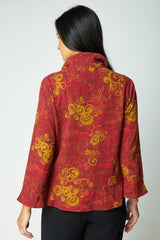 Woodblock Flounce Top - 21422