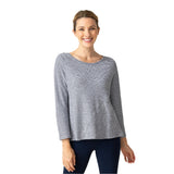 Mixed-Direction Striped Cotton Top in Black/White - 21530-BLK - Size L