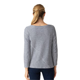 Mixed-Direction Striped Cotton Top in Black/White - 21530-BLK - Size L