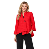 Textured One-Button Jacket in Red - 6288J-RD