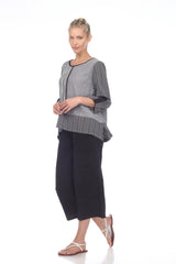 Mixed Stripe Hi-Low Tunic Top - 2220