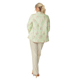 Metallic Leaf Jacquard Asymmetric Jacket - 4678J