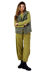 Teddy Bear Sherpa Vest in Forest - 2303